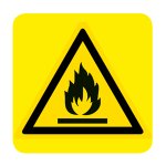 LIQUIDI INFIAMMABILI (CON TESTO) NORMA UNI EN ISO 7010 (W021448)