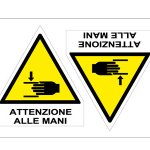 FOGLIO DISTRIBUTORE FORMATO MM 250X175 DA 2 ETICHETTE PITTOGRAMMA+SCRITTA ATTENZ ALLE MANI (W0242361)