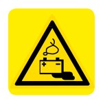 PERICOLO BATTERIE IN FASE DI CARICA NORMA UNI EN ISO 7010 (W026037)