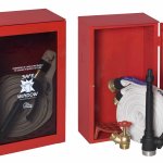 IDRANTE DN 45 A MURO DA ESTERNO ROSSO CE COMPLETO DI LASTRA E LANCIA CON LEVA  (0955)