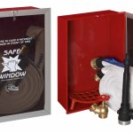 IDRANTE DN 45 A MURO DA INCASSO ROSSO COMPLETO DI LASTRA E LANCIA CON LEVA (0959)