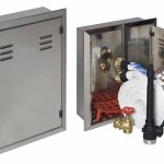 IDRANTE DN 45 A MURO DA INCASSO INOX CE COMPLETO DI PORTELLO PIENO E LANCIA CON LEVA  (0969)