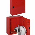 CASSETTA CORREDO IDRANTE ROSSA SINGOLA CON PORTELLO PIENO UNI70  (0233)