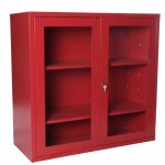 ARMADIO ATTREZZATURA ANTINCENDIO VERNICIATO ROSSO 2 ANTE MONOBLOCCO 2 RIPIANI REGOLABILI  (0872A)