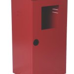 CASSETTA PORTA ESTINTORE KG. 6 CON PORTELLO PIENO, FINESTRA DI ISPEZIONAMENTO E CHIUSURA CON SERRATURA SIGILLABILE  (0925A)
