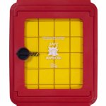 TELAIO ABS ROSSO RAL3000 CON LASTRA SAFE WINDOWS GIALLA (0998)