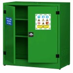 ARMADIO PER FITOSANITARI/PESTICIDI CON 2 ANTE CIECHE + 1 RIPIANO + 1 VASCA DI FONDO (14 LT) (10094)