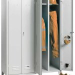 ARMADIO PER SPOGLIATOIO GRIGIO 3 POSTI CON DIVISORIO SPORCO/PULITO (10100)