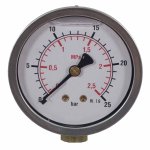 MANOMETRO DI RICAMBIO IN BAGNO DI GLICERINA (0 - 25 bar) CON ATTACCO LATERALE PER CALOTTA (1151)