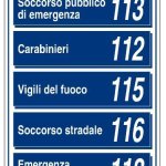 Cartello in alluminio 250X350 mm Numeri utili