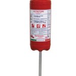 Piantana cromata per estintore con base tonda (1932)