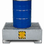 VASCHE DI CONTENIMENTO IN ACCIAIO ZINCATO per stoccaggio di 1 fusto