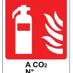 CARTELLO IN ALLUMINIO ESTINTORE A CO2 CON TESTO " ESTINTORE N° "