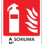 CARTELLO IN ALLUMINIO ESTINTORE A SCHIUMA CON TESTO " ESTINTORE N°