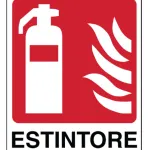 CARTELLO IN ALLUMINIO ESTINTORE CON TESTO