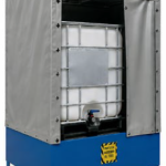 VASCHE IN ACCIAIO VERNICIATO CON COPERTURA PVC per 1 IBC da 1000 litri