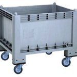 CONTENITORE PE MULTIUSO CON RUOTE 285 LT Contenitore industriale multiuso con quattro ruote