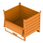 CONTENITORI METALLICI VERNICIATI CON SLITTA E PORTELLO con portate da 1.200 e 2.200 kg