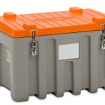 CONTENITORI INDUSTRIALI IN PE CON COPERCHIO A TANUTA STAGNA Formati da 150Lt