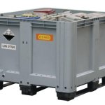 Contenitore raccolta batterie esauste con 2 pattini 520 Lt 1200 x 800 x h790 mm 29 kg HDPE