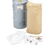 FUSTO ADR DA 60 Lt PER BATTERIE AL LITIO con coperchio dotato di anello di serraggio Contenitore in acciaio laccato con vermiculite e sacco inlay