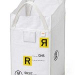MINI BIG BAG OMOLOGATO UN5H3/Y25 A FONDO CHIUSO 350 x 350 x h750 mm - portata 25 kg