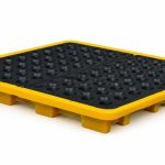 PIATTAFORMA DI CONTENIMENTO IN POLIETILENE dim. 1300 x 1300 x h150 mm - capacità 120 Lt