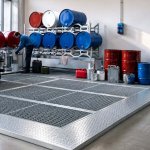 PIATTAFORME DI CONTENIMENTO IN ACCIAIO ZINCATO CARRABILI modulare con capacità da 16 a 65 Lt