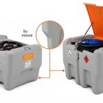 SERBATOIO DIESEL + ADBLUE PER TRASPORTO IN ESENZIONE ADR HDPE 440 / 50 Lt con doppia elettropompa 12 V