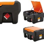 SERBATOIO PER TRASPORTO BENZINA OMOLOGATO ADR LLDPE 330 Lt con elettropompa 12 V