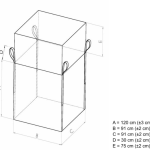 BIG BAG FILTRANTE CON FODERA IN TNT 910 x 910 x h1200 mm - portata 1000 kg