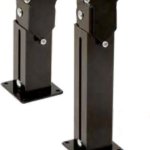 Supporto telescopico per il fissaggio orizzontale a parete o verticale a pavimento degli elettromagneti per porte tagliafuoco corpo in acciaio verniciato nero lunghezza 140 mm allungabile fino a 220 mm