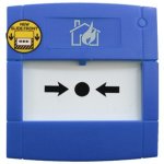 Pulsante a rottura vetro ip24d giallo con 1 scambio colore blu