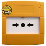 Pulsante a rottura vetro ip24d giallo con 1 scambio colore giallo