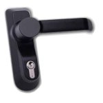 Maniglia esterna con chiave nel corpo prolungato per maniglione antipanico ad applicare