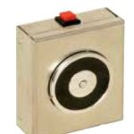 Elettromagnete di trattenuta a parete corpo in acciaio inox forza di trazione >55 kg senza pulsante di sblocco per porte tagliafuoco fornito senza contropiastra