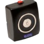 Elettromagnete di trattenuta a parete corpo in abs grigio con base in acciaio zincato forza di trazione >55 kg con pulsante di sblocco per porte tagliafuoco fornito senza contropiastra