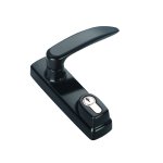 Maniglia esterna in folle verniciata nero con cilindro con combinazione unica e 3 chiavi nichelate per maniglioni antipanico modello bernini e cellini (dotata di dispositivo condominio)