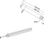 Ammortizzatore idraulico lungo corpo cilindrico in acciaio con valvola di sicurezza per portoni tagliafuoco scorrevoli a contrappesi