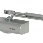 Chiudiporta aereo con fermo colore grigio argento