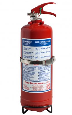 2 Kg Dry Powder Portable fire extinguisher  EN 3-7 - Code: 21021 - Emme 2A - PED 2014/68/EU - MED 2014/90/EU