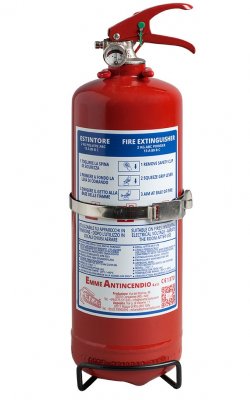 2 Kg Dry Powder Fire Extinguisher -13 A -89 B C Code 21021-1 - PED 2014/68/EU - MED 2014/90/EU