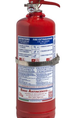 2 Kg Dry Powder Fire Extinguisher -13 A -89 B C Code 21021-1 - PED 2014/68/EU - MED 2014/90/EU