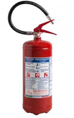 6 Kg Powder Fire Extinguisher UNI EN 3-7 - 21063-7 - Fire Rating 34A 233B C
