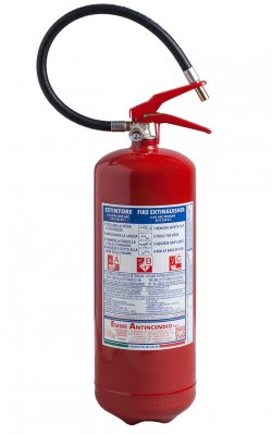 6 Kg Powder Fire Extinguisher UNI EN 3-7 Cod.21064-2 - Rating 43 A 233 B C