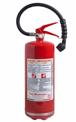 6 L. Water + Additive FIRE EXTINGUISHER - 21A 183B - Model 22062-11 - Cylinder Stainless steel AISI 304 - PED - UNI EN 3-7 2014/68/EU