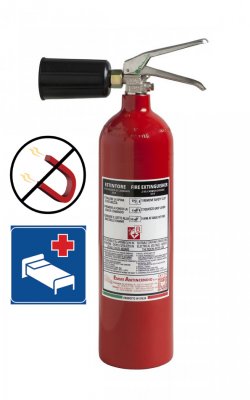 2 Kg Co2 Fire Extinguisher 34B- UNI EN 3-7 -Code 23020-9 