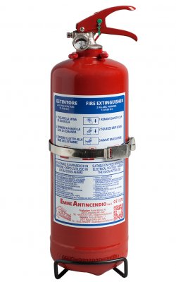 2 Kg Powder Fire Extinguisher UNI EN 3-7 - Kg 2 - Fire Rating 13 A 89 B C - 21021-1