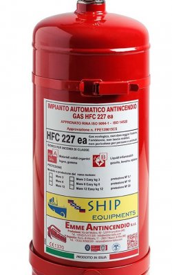 Impianto Antincendio Automatico a Gas HFC227 EA kg 6  - 11069-2 / 1892-1 - Certificato RINA - "Serie Mare"
