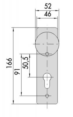 Placca esterna con pomolo fisso e foro cilindro verniciata nero maniglioni antipanico modello fast ad infilare (porte tagliafuoco)
